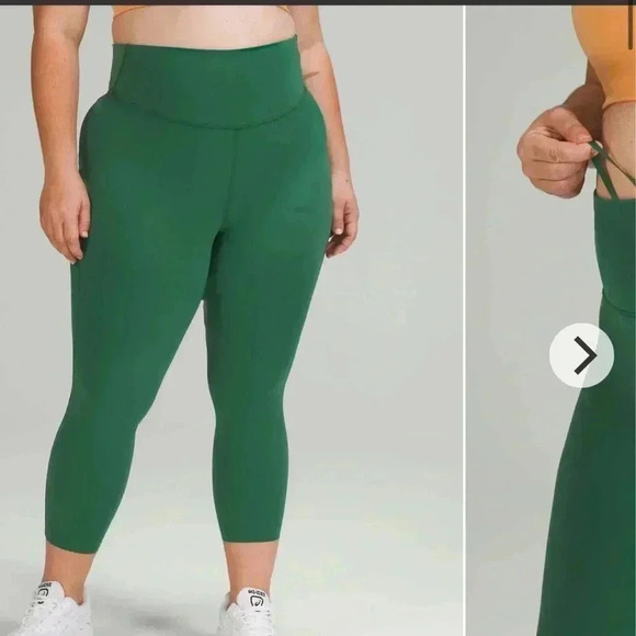 Lululemon Base Pace High Rise Crop 23”Brushed Nulux Everglade Green. Siz… - Picture 1 of 13